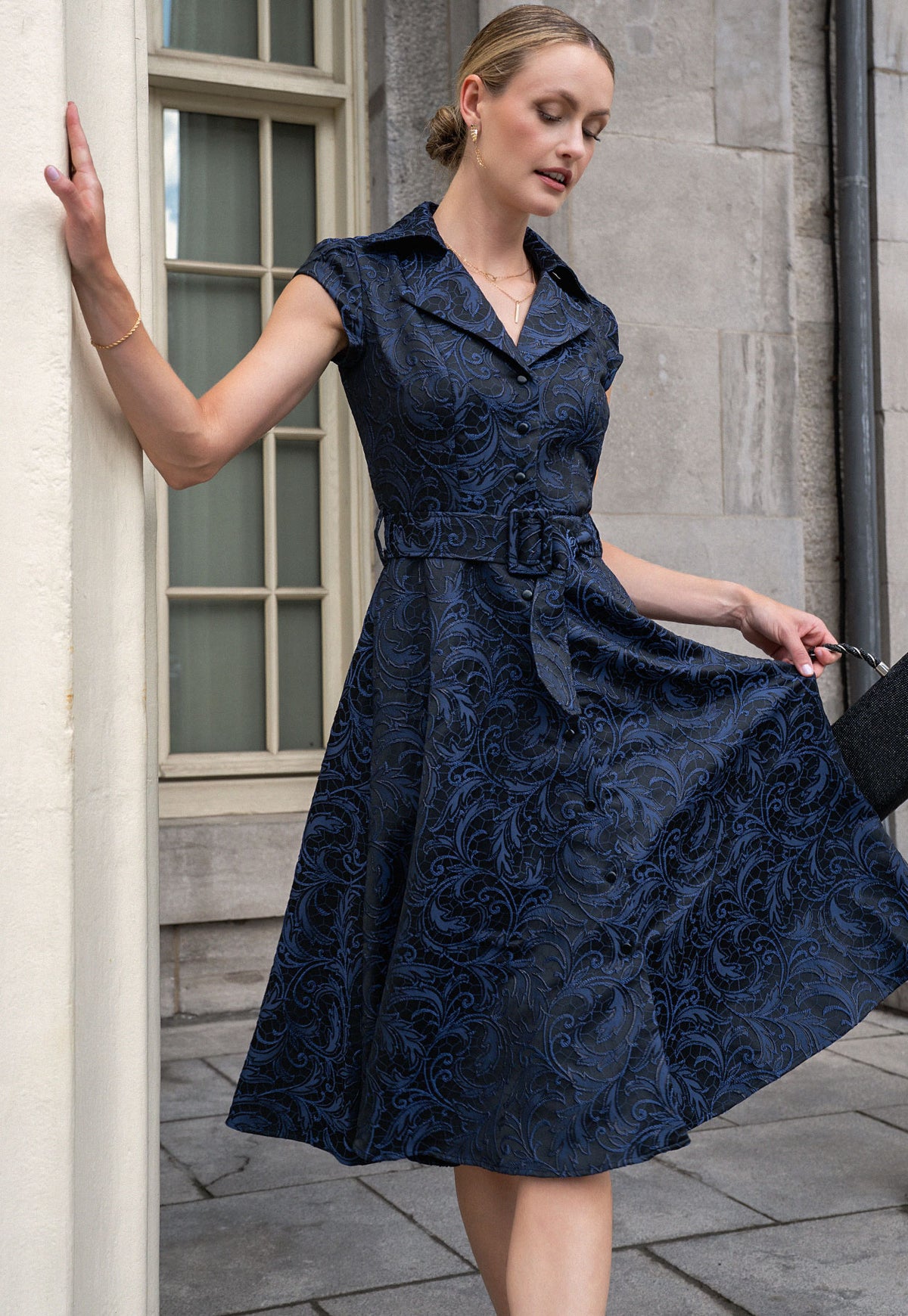 Madelaine Blue & Black Dress