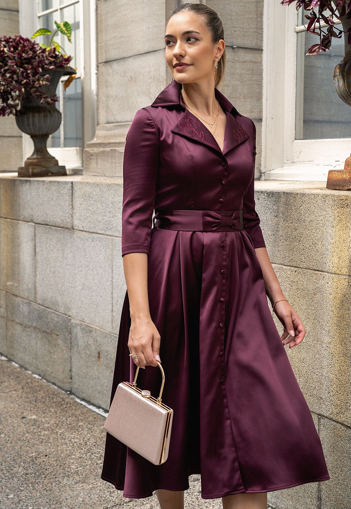 Samara Burgundy Dress