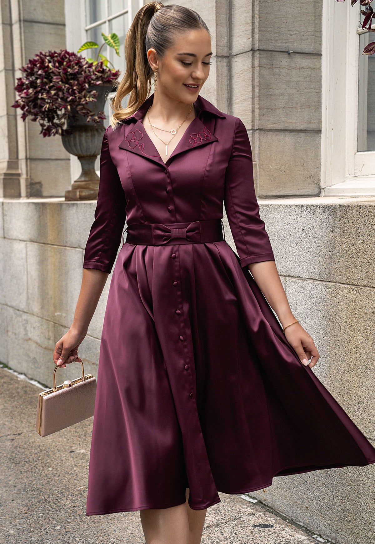 Samara Burgundy Dress