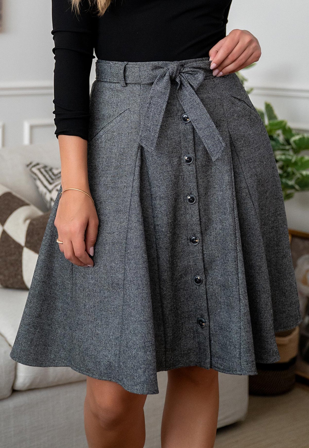 Julietten Charcoal Grey Skirt